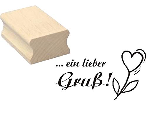 Stempel Ein lieber Gruß - Herz Blume - 50 x 30 mm Stempel Ein lieber Gruß - Herz Blume - 50 x 30 mm von DEKO-LANDO
