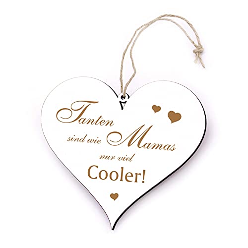 Tanten sind wie Mamas nur cooler - Schild Herz 13 x 12cm von DEKO-LANDO