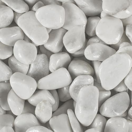 Natursteine, ca. 7-15 mm, 1 kg Beutel, viele Farben erhältlich | Dekosteine | Dekosand | Dekokies | Ziersteine | Kieselsteine | Bastel Steine | Dekogranulat | Streudeko | Füllmaterial (weiß) von DEKO MARKET