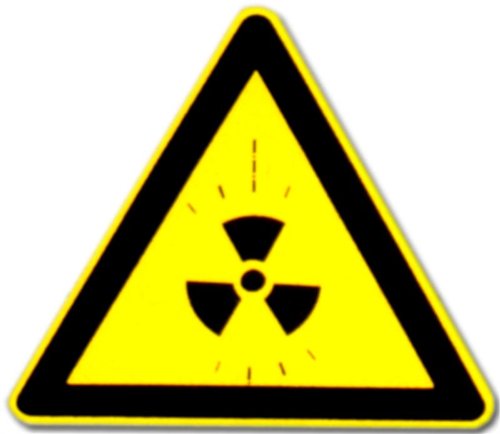 DEKO TRADER Hinweis-Schild: Piktogramm 22cm - Warnung vor radioaktiven Stoffen oder ionisierenden Strahlen - Kunststoffschild Vorsicht radioaktiv Atom Atomkraft von DEKO TRADER