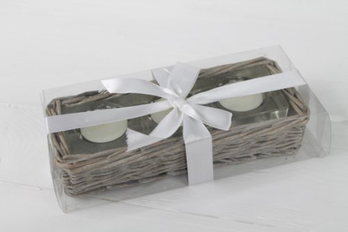 DEKO TRADER Rattan Korb Windlicht mit Teelichte in Geschenkbox DEKO TRADER Rattan Korb Windlicht mit Teelichte in Geschenkbox von DEKO TRADER