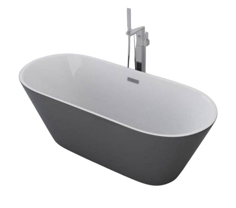 DEKO VERTRIEB BAYERN Badewanne Luxus Premium Badewanne grau freistehend 170x80 cm von DEKO VERTRIEB BAYERN