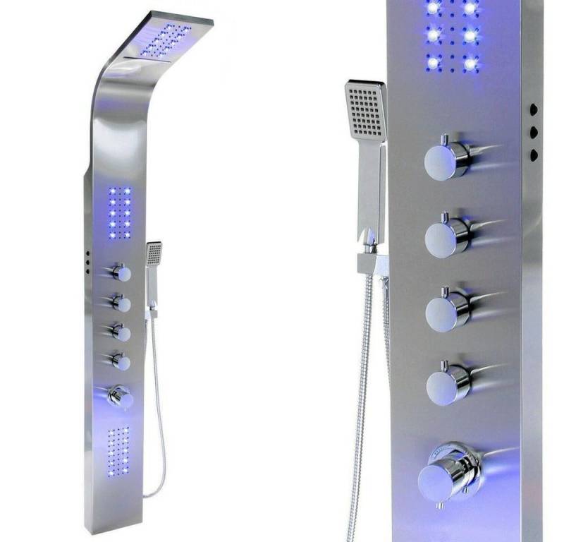 DEKO VERTRIEB BAYERN Brausegarnitur LED Edelstahl Premium 165 Duschpaneel Multi-Funktion von DEKO VERTRIEB BAYERN