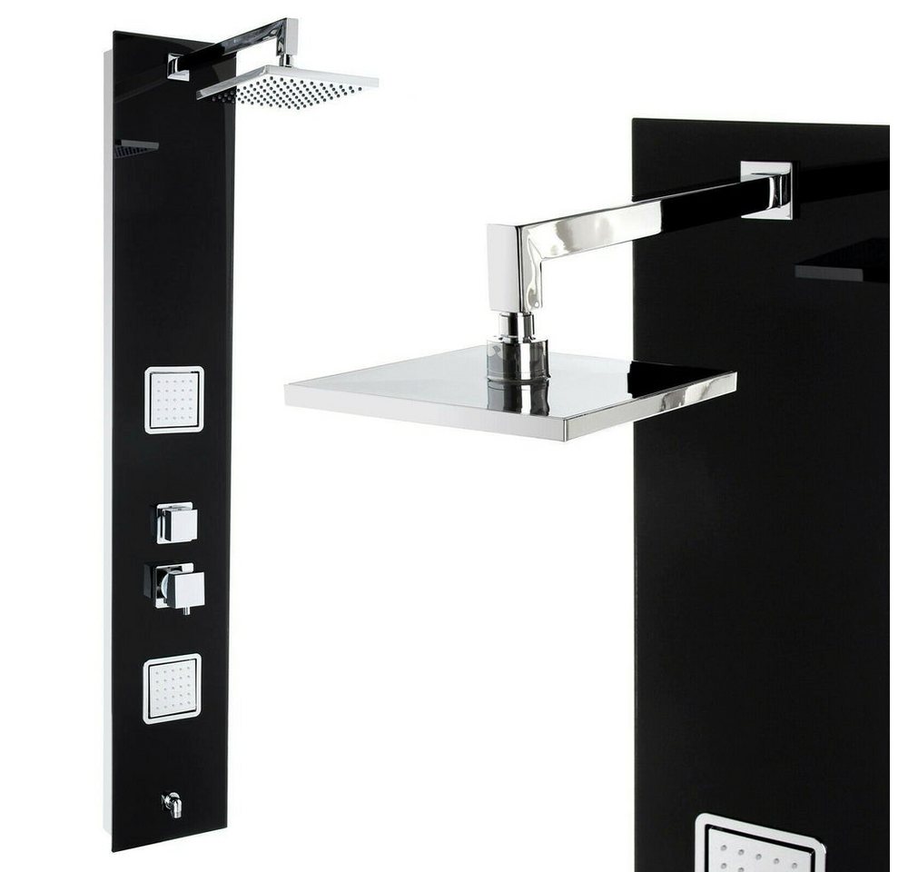 DEKO VERTRIEB BAYERN Brausegarnitur Premium Duschpaneel schwarzes Glas 150cm Multi Funktionen von DEKO VERTRIEB BAYERN