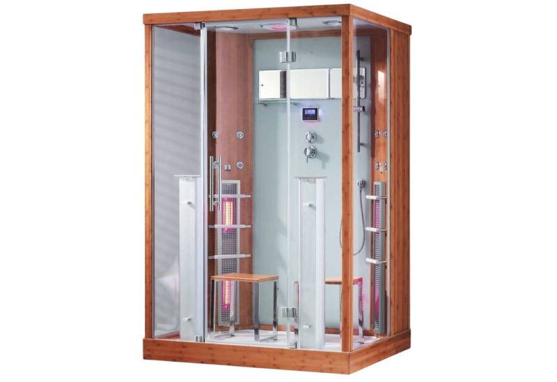 DEKO VERTRIEB BAYERN Dampfdusche LED Dampfdusche+Infrarotsauna Kombi 145x90 Infrarot Sauna Bambus Holz von DEKO VERTRIEB BAYERN