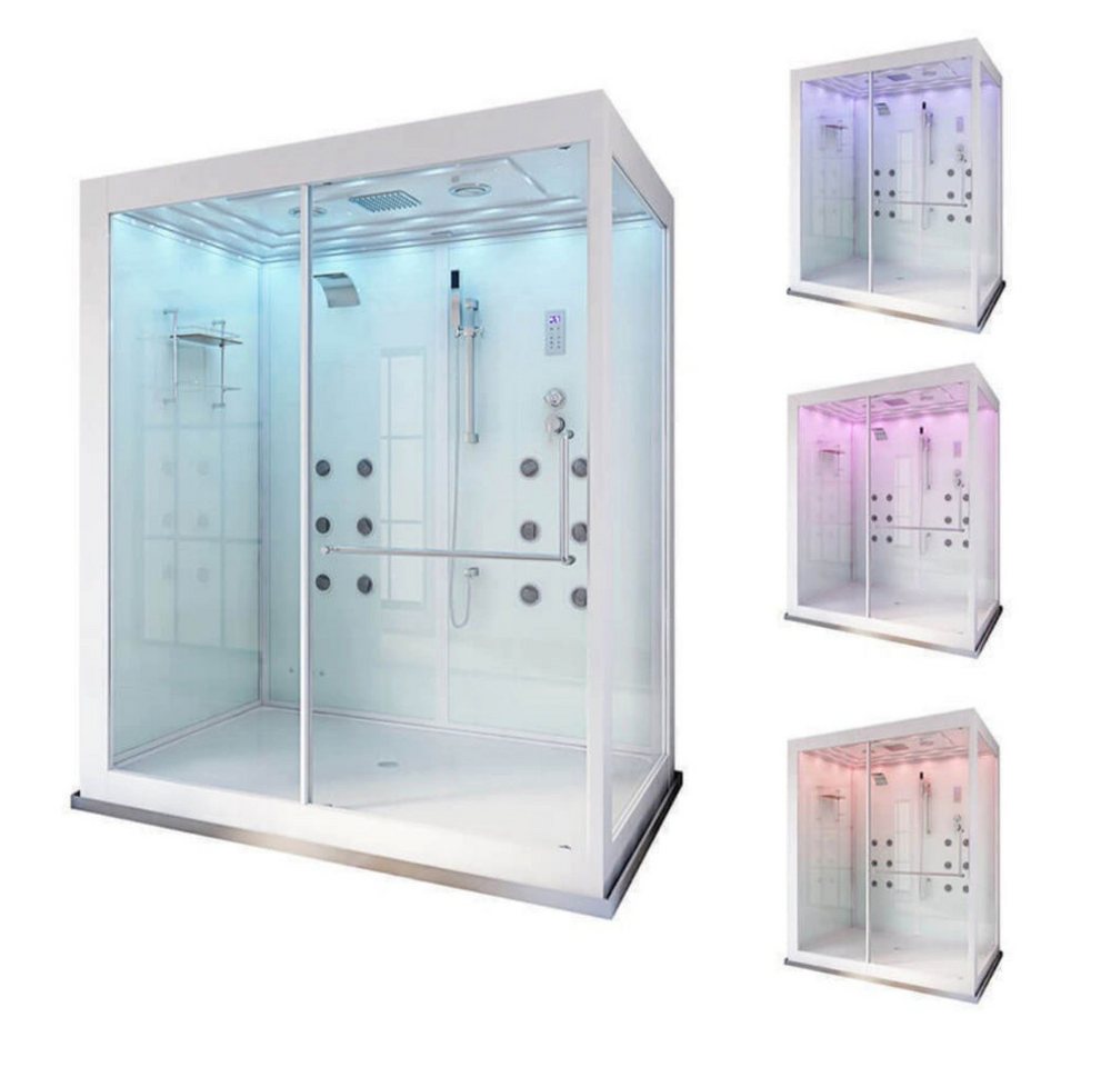 DEKO VERTRIEB BAYERN Dampfdusche XXL Luxus LED Dampfdusche-Dampfsauna 180x130 Kombi Dusche SET+Radio von DEKO VERTRIEB BAYERN