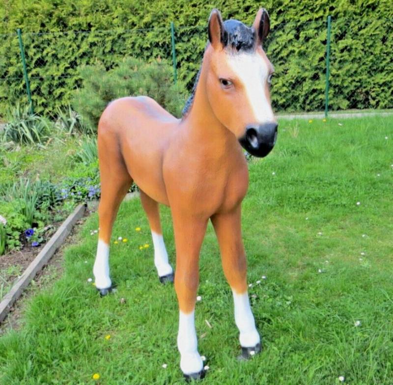DEKO VERTRIEB BAYERN Gartenfigur XL Premium Fohlen Pferd lebensgross 150cm x 140cm von DEKO VERTRIEB BAYERN