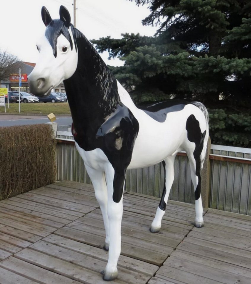 DEKO VERTRIEB BAYERN Gartenfigur XXL Pferd lebensgross Premium Gartendeko 220 cm schwarz Deko Figur von DEKO VERTRIEB BAYERN