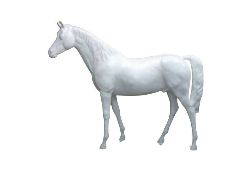 DEKO VERTRIEB BAYERN Gartenfigur XXL Pferd lebensgross verstärkt 220 cm Garten Figur weiss grundiert von DEKO VERTRIEB BAYERN
