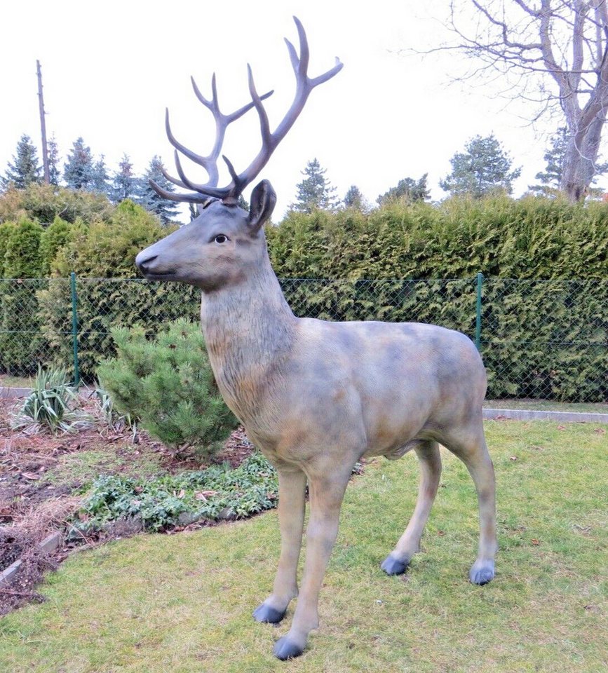 DEKO VERTRIEB BAYERN Gartenfigur XXL Rothirsch Hirsch lebensgross 250 cm Wild Garten Deko von DEKO VERTRIEB BAYERN