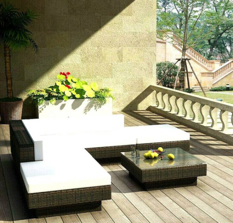 DEKO VERTRIEB BAYERN Gartenlounge-Set Luxus Premium Rattan Lounge Set Polyrattan-Rattangarnitur Polyrattan- von DEKO VERTRIEB BAYERN