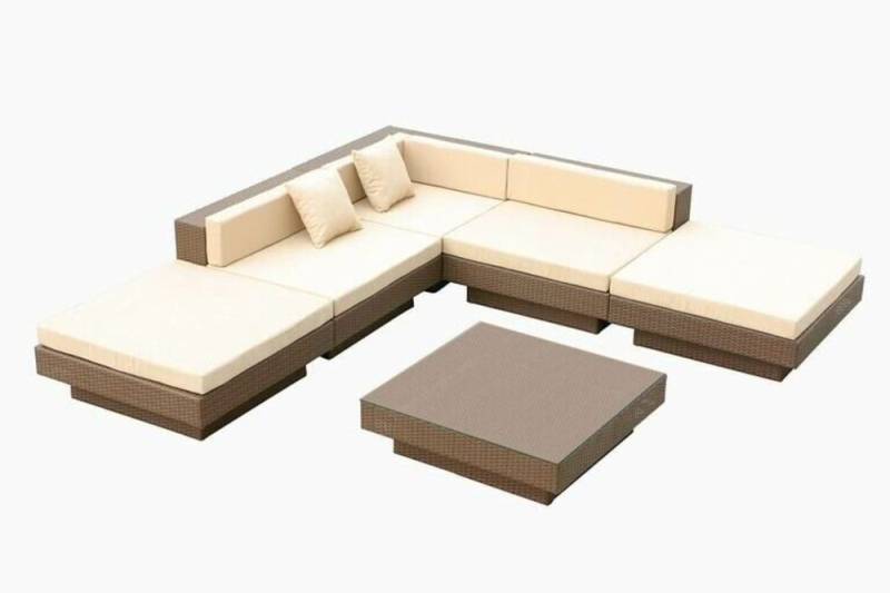 DEKO VERTRIEB BAYERN Gartenlounge-Set Luxus Premium Rattan Lounge Set Polyrattan Rattangarnitur Polyrattan G von DEKO VERTRIEB BAYERN