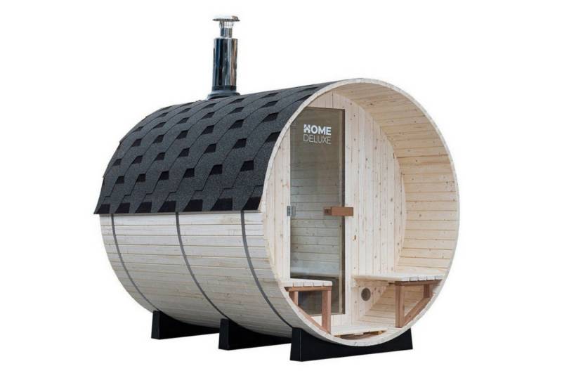 DEKO VERTRIEB BAYERN Sauna XXL Luxus Outdoor Fasssauna 210x240 SET Sauna inkl. Holzofen 4-6 Pers. von DEKO VERTRIEB BAYERN