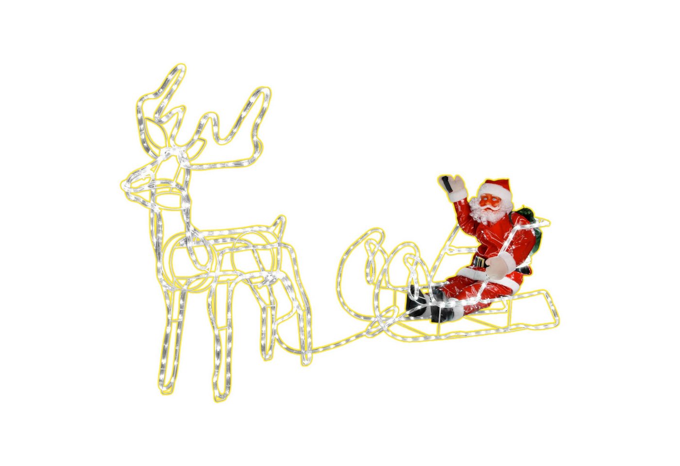 DEKO VERTRIEB BAYERN Weihnachtsfigur XXXL LED MAGIC SET Rentier+Schlitten+Weihnachtsmann 210 cm lang Elch DEKO VERTRIEB BAYERN Weihnachtsfigur XXXL LED MAGIC SET Rentier+Schlitten+Weihnachtsmann 210 cm lang Elch von DEKO VERTRIEB BAYERN