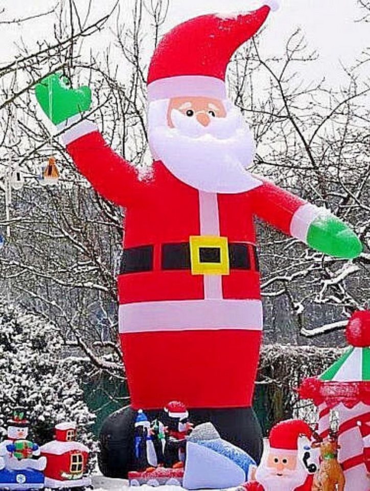 DEKO VERTRIEB BAYERN Weihnachtsfigur XXXL LED Weihnachtsmann 6 Meter hoch 6m 600cm aufblasbar von DEKO VERTRIEB BAYERN