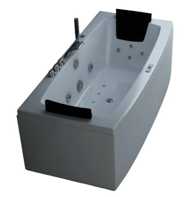 DEKO VERTRIEB BAYERN Whirlpool-Badewanne Luxus LED Whirlpool Badewanne SET 170x80 cm +Heizung+Hydrojet +Ozon von DEKO VERTRIEB BAYERN