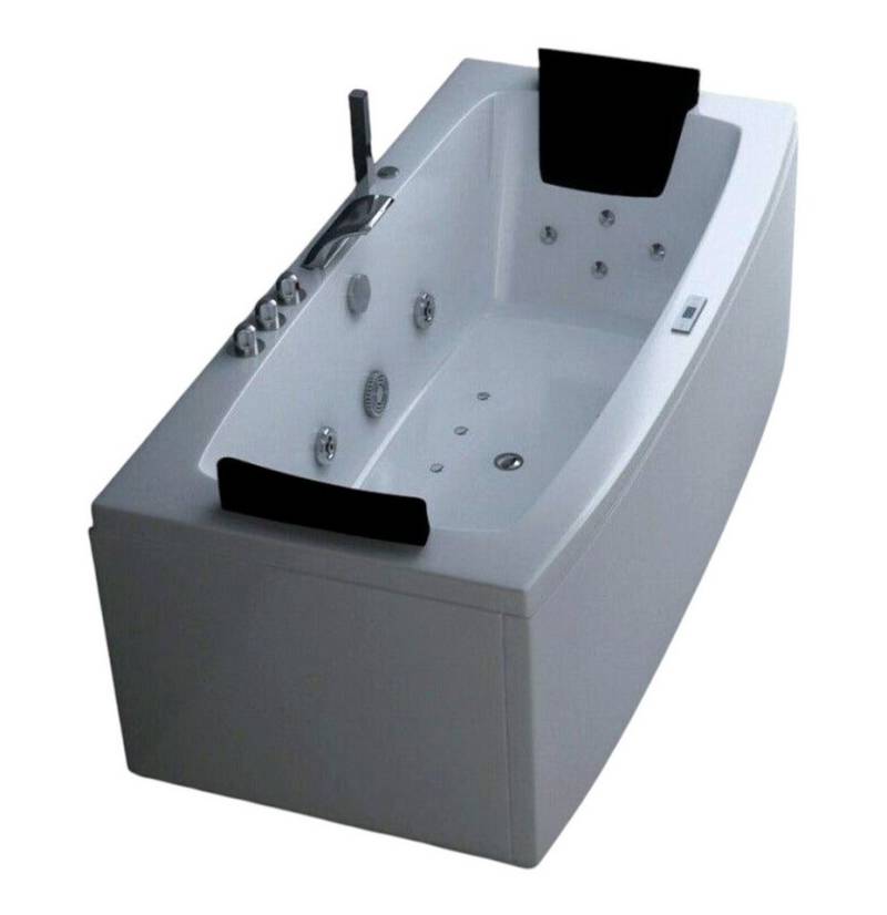 DEKO VERTRIEB BAYERN Whirlpool-Badewanne Luxus LED Whirlpool Badewanne SET 170x80cm +Heizung+Hydrojet +Ozon von DEKO VERTRIEB BAYERN