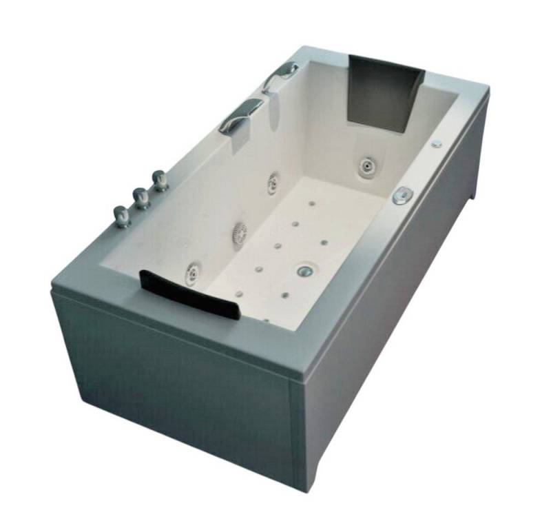 DEKO VERTRIEB BAYERN Whirlpool-Badewanne Luxus LED Whirlpool Badewanne SET 182x90cm +Heizung +Hydrojet +Ozon f von DEKO VERTRIEB BAYERN