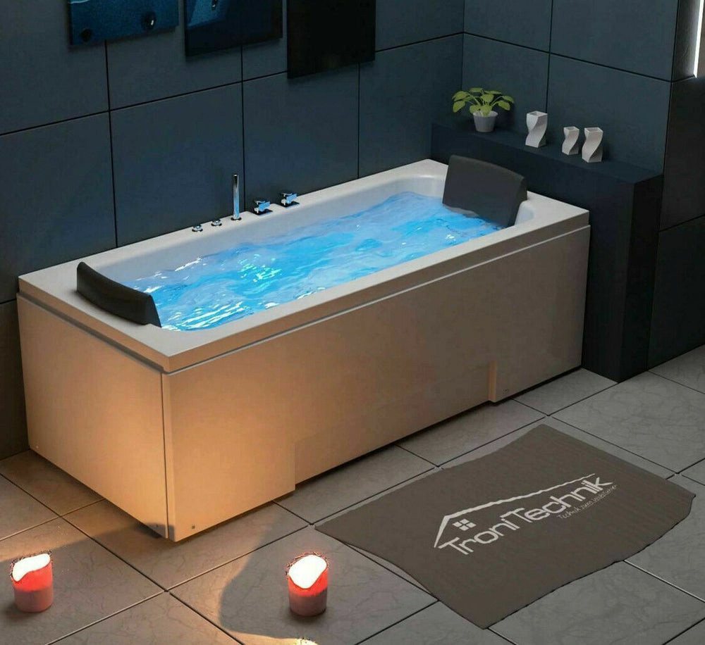 DEKO VERTRIEB BAYERN Whirlpool-Badewanne XXL Luxus LED Whirlpool Badewanne SET 170x75 cm+Hydrojet Eckwhirlpool von DEKO VERTRIEB BAYERN