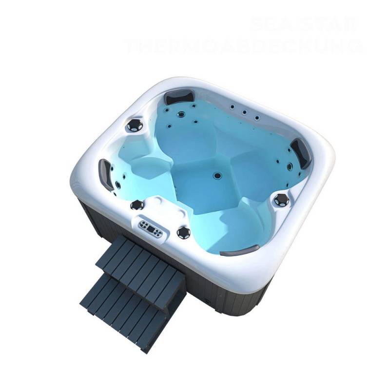 DEKO VERTRIEB BAYERN Whirlpool Luxus SPA LED Whirlpool SET 180x160 Farblicht Outdoor Abdeckung+Treppe von DEKO VERTRIEB BAYERN