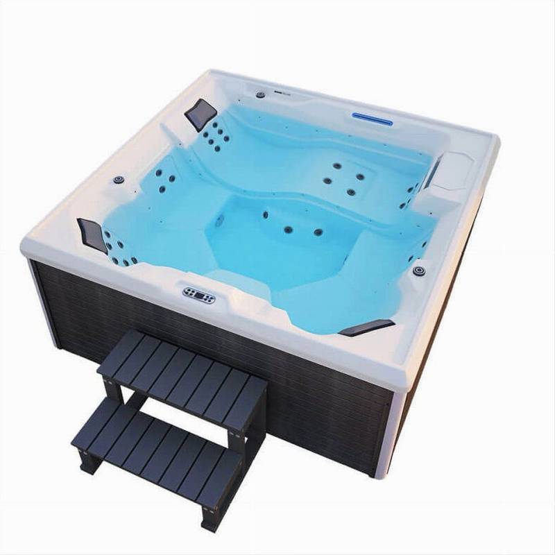DEKO VERTRIEB BAYERN Whirlpool XXL Luxus SPA LED Whirlpool SET 207x207 Farblicht Outdoor Indoor Pool von DEKO VERTRIEB BAYERN