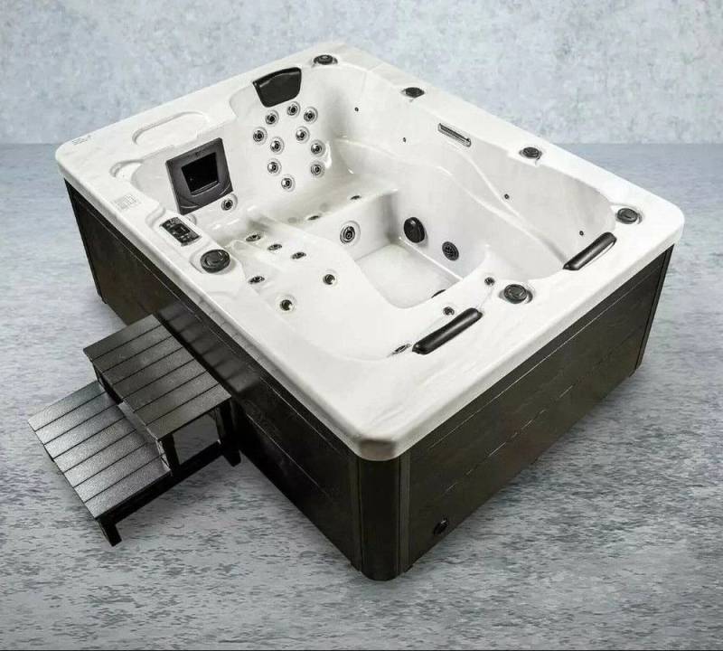 DEKO VERTRIEB BAYERN Whirlpool XXL Luxus SPA LED Whirlpool SET 210x160 Farblicht Outdoor+Indoor Pool von DEKO VERTRIEB BAYERN