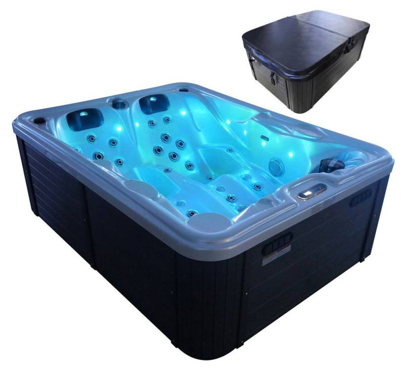 DEKO VERTRIEB BAYERN Whirlpool XXL Luxus SPA LED Whirlpool SET 210x160 Outdoor-Indoor Pool 46 JETs Ba von DEKO VERTRIEB BAYERN