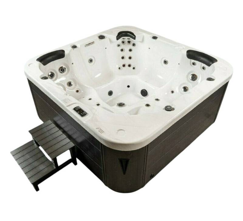 DEKO VERTRIEB BAYERN Whirlpool XXL Luxus SPA LED Whirlpool SET 215x215 Farblicht Outdoor Indoor Pool von DEKO VERTRIEB BAYERN