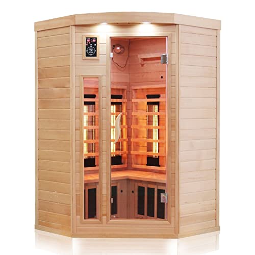 Luxus LED Infrarotsauna 140x140cm Dual-Therm Infrarotkabine Wärmekabine Vollspektrum von DEKO VERTRIEB BAYERN