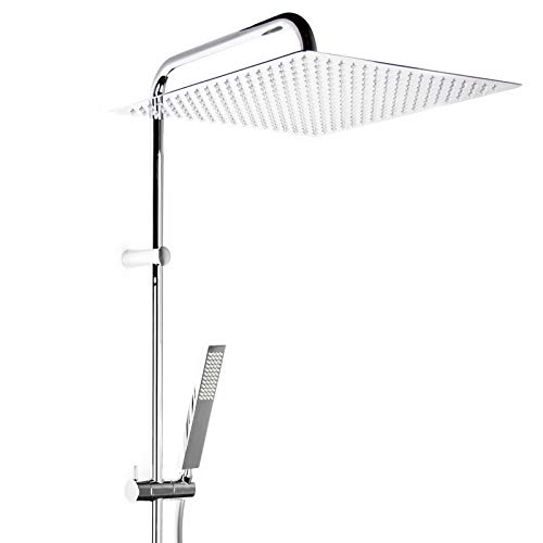 XXL Aufputz Premium Duschsystem 300x300mm oder 400x400mm mit oder ohne Thermostat Duschset Dusche Regendusche Brause Set, Größe: Ø400mm mit Thermostat XXL Aufputz Premium Duschsystem 300x300mm oder 400x400mm mit oder ohne Thermostat Duschset Dusche Regendusche Brause Set, Größe: Ø400mm mit Thermostat von DEKO VERTRIEB BAYERN