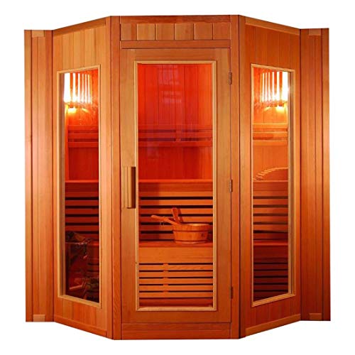 XXL Luxus Finnische Sauna SET Sauna inkl. Harvia Saunaofen Neustes Modell 2024 für 4 Pers. von DEKO VERTRIEB BAYERN