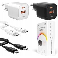 2x SCHNELLES USB-C-LADEGERÄT FÜR TELEFON UNIVERSAL 20W + 2x USB-C-KABEL 100W von DEKO