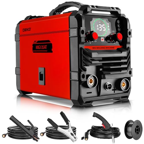 MIG Schweißgerät 135Amp: DEKOPRO 220 Volt Flusskern MIG/Lift TIG/Stick 3-in-1 Schweißmaschine IGBT-Wandler Portable Set für Hausbesitzer und Heimwerker von DEKO