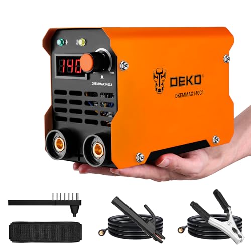 Elektroden Schweißgerät Mini Schweißgerät: DEKO 140A 220V MMA Inverter Schweissgerät für Heimreparaturen,Metallschweißen, DIY,Tragbares Schweißgerät mit verstellbarem Schultergurt für Schweißer von DEKO