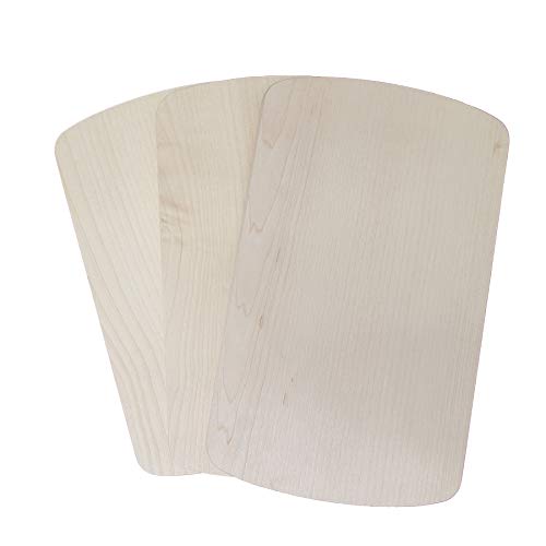 DEKOFANT Frühstücksbrettchen Holz 3er Set gerundet 24x15x1cm Ahorn 3-Stück von DEKOFANT