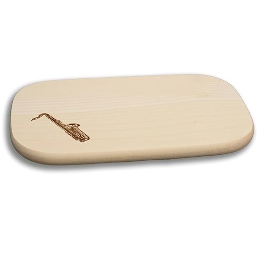 DEKOFANT Frühstücksbrettchen Holz Motiv Saxophon Musik 25x16x1,5cm eckig Ahorn von DEKOFANT