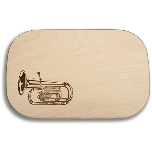 DEKOFANT Frühstücksbrettchen Holz Motiv Tenorhorn Musik 25x16x1,5cm eckig Ahorn von DEKOFANT
