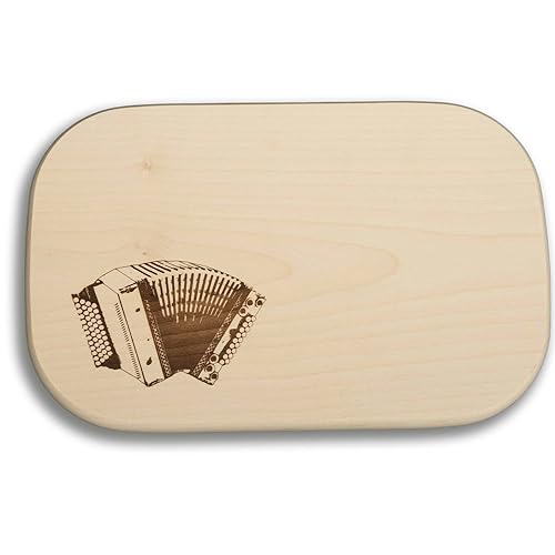 DEKOFANT Frühstücksbrettchen Holz groß Motiv Steirische Harmonika Musik 25x16x1,5cm eckig Ahorn von DEKOFANT