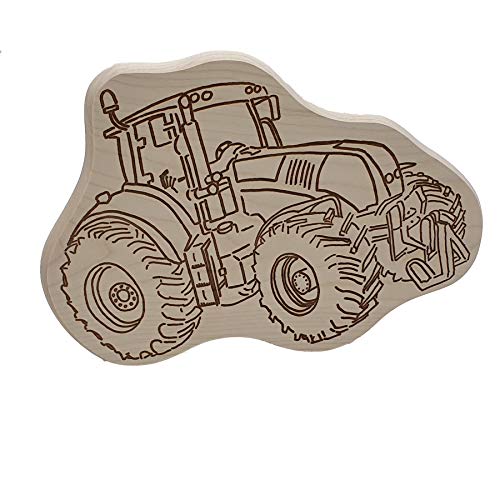 DEKOFANT Frühstücksbrettchen Kinder Holz Brett Motiv Traktor Bulldog NEU Frühstücksbrett Trecker ca 30x20x1,5cm von DEKOFANT