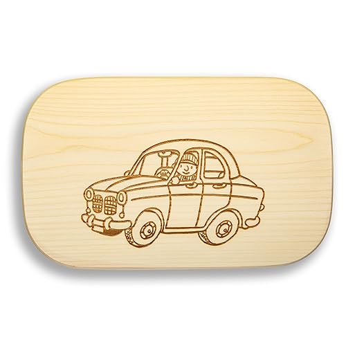 DEKOFANT Frühstücksbrettchen Kinder groß Motiv Auto 25x16x1,5cm eckig Ahorn von DEKOFANT