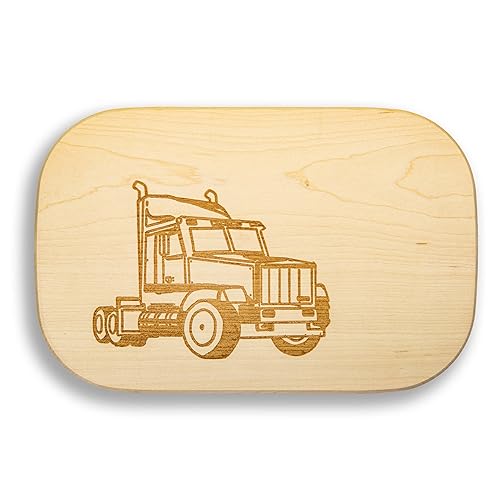 DEKOFANT Frühstücksbrettchen Kinder groß Motiv LKW Truck 25x16x1,5cm eckig Ahorn von DEKOFANT