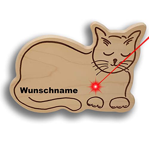 DEKOFANT Frühstücksbrettchen Kinder mit Gravur personalisiert Holz Brett Motiv Katze schläft Frühstücksbrett Kinder ca 29x21x1,5cm von DEKOFANT