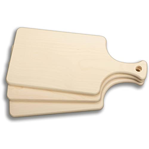 DEKOFANT Frühstücksbrettchen mit Griff 3er Set Natur belassen 35x16x1,5cm von DEKOFANT