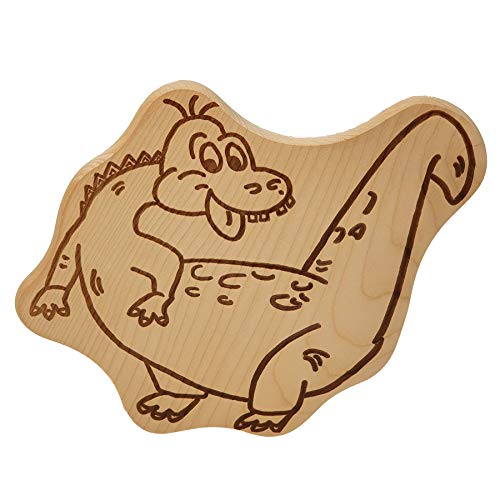 DEKOFANT Frühstücksbrettchen Kinder Holz Brett Motiv Dino Drache Frühstücksbrett Kinder ca 26x23x1,5cm von DEKOFANT