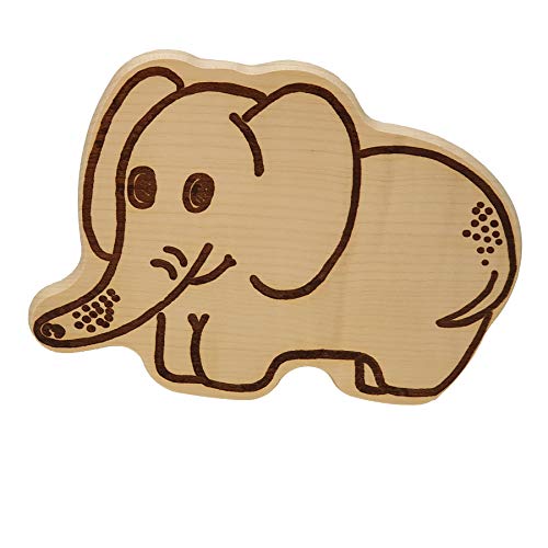 DEKOFANT Frühstücksbrettchen Kinder Holz Brett Motiv Elefant Frühstücksbrett Kinder ca 29x23x1,5cm von DEKOFANT