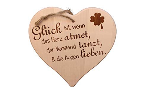 DEKOFANT Schilder mit Sprüchen Holz Herz 24 x 24 cm „ Glück ist, wenn das Herz atmet, der Verstand tanzt, & die Augen lieben „ Geschenk mit Spruch DEKOFANT Schilder mit Sprüchen Holz Herz 24 x 24 cm „ Glück ist, wenn das Herz atmet, der Verstand tanzt, & die Augen lieben „ Geschenk mit Spruch von DEKOFANT