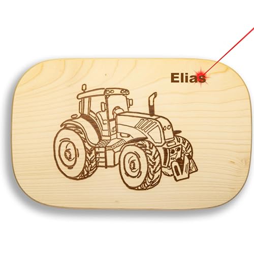 Frühstücksbrettchen Motiv Traktor Bulldog Neu 25x16x1,5cm eckig Ahorn personalisiert von DEKOFANT