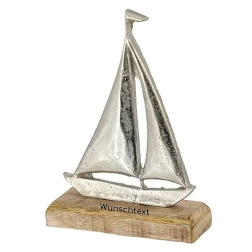 DEKOGURU Segelboot mit Gravur personalisiert als Geschenk für Reiselustige, Segler, Weltenbummler von DEKOGURU