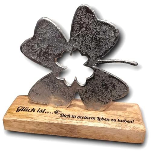 Vierblättriges Kleebatt Deko Aufsteller mit Gravur personalisiert | Glücksgeschenk von DEKOGURU