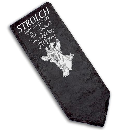DEKOLANDO Grabstecker Grabschmuck Grabstein - Ziegenkopf - Personalisiert Grab Deko 22x8 Grabdekoration DEKOLANDO Grabstecker Grabschmuck Grabstein - Ziegenkopf - Personalisiert Grab Deko 22x8 Grabdekoration von DEKOLANDO